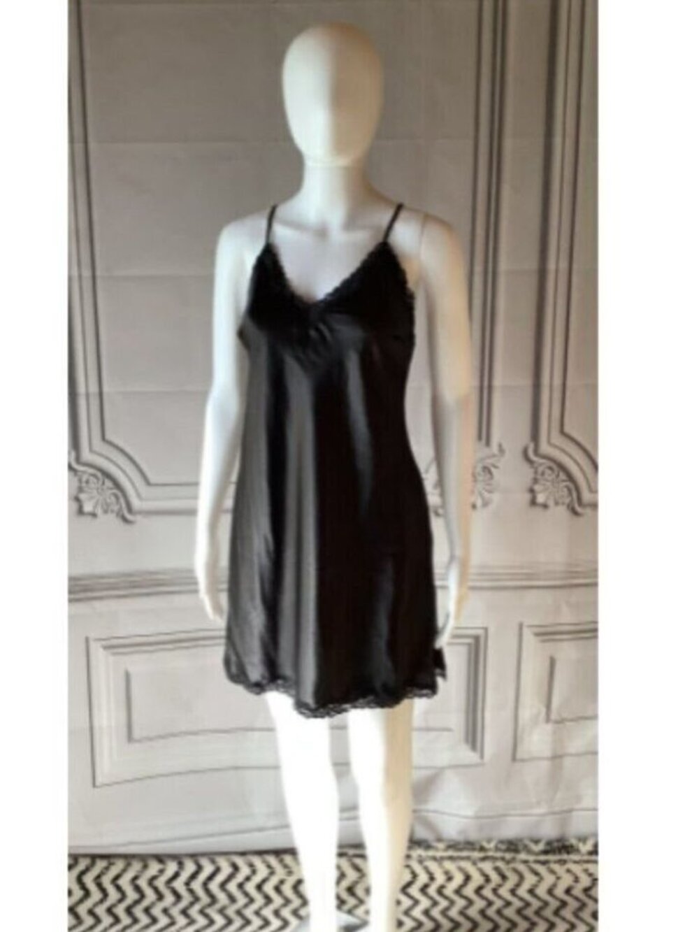 Boselli Italian ✨ Baby Doll Black Nightgown / Slip Dress NWT  Made in Italy